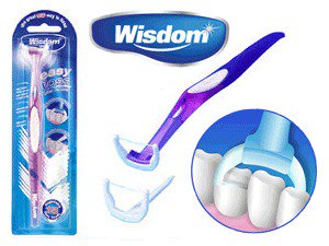 Wisdom Easy Floss Daily Flosser Οδοντικό Νήμα με Λαβή σε χρώμα: μπλε, πράσινο & πορτοκαλί [25τμχ]