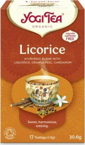 Yogi Tea Licorice Βιολογικό Ρόφημα με Γλυκόριζα για την Δυσπεψία 17 Φακελάκια x 1.8gr