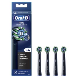 Oral B Cross Action Μαύρες Ανταλλακτικές Κεφαλές Ηλεκτρικής Οδοντόβουρτσας 4 Τεμάχια