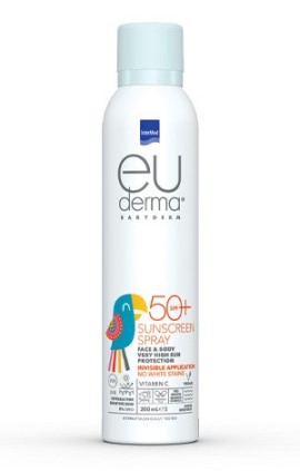 Intermed Euderma Babyderm Sunscreen Spray SPF50+ Αόρατο Παιδικό Αντηλιακό Σπρέι από 3 Ετών Προσώπου & Σώματος 200ml
