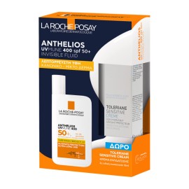 La Roche Posay PROMO Anthelios Uvmune Invisible 400 Fluid SPF50+ Αντηλιακό Προσώπου για Κανονικό & Μικτό Δέρμα 50ml & Toleriane Sensitive Ενυδατική Κρέμα Προσώπου 15ml
