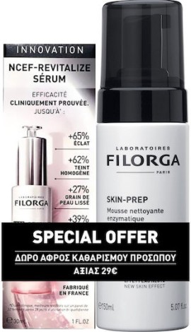 Filorga PROMO NCEF Revitalize Αντιρυτιδικό Serum Προσώπου Πολλαπλής Αναζωογόνησης 30ml & Skin Prep Enzymatic Cleansing Ενζυματικός Αφρός Καθαρισμού Προσώπου 150ml