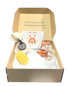 Treat Me Well Mini Baby Box Fox Σφουγγάρι Μικρό Θαλάσσης 1 Τεμάχιο - Κουδουνίστρα Αλεπού