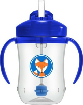 Dr. Browns Babys First Straw Cup 6m+ Κύπελλο με Εύπλαστο Καλαμάκι για Αγόρι 270ml [910112]