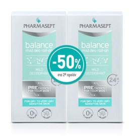 Pharmasept PROMO Derma Balance Deo Αποσμητικό Roll on 24ωρης Προστασίας 2x50ml [-50% Στο 2ο Προϊόν]