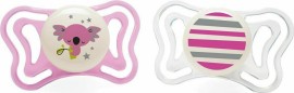 Chicco Physio Forma Light Εργονομική Πιπίλα με Θηλή Σιλικόνης για 6-16m+ με Θήκη Διάφανο - Ροζ 2 Τεμάχια [71033-41]