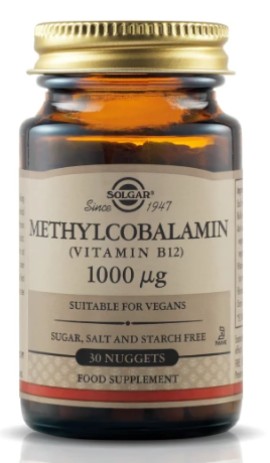 Solgar Methylcobalamin 1000mcg Συμπλήρωμα Διατροφής με Βιταμίνη B12 30 Υπογλώσσια Δισκία