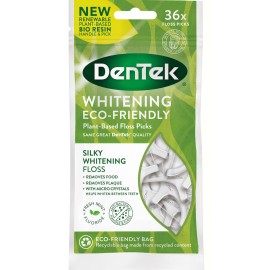 Dentek Eco Friendly Silky Whitening Floss Picks Οδοντογλυφίδα & Μεσοδόντιο Νήμα 36 Τεμάχια