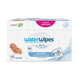 WaterWipes Bio Sensitive + Newborn & Baby Μωρομάντηλα με 99,9% Νερό 720 Τεμάχια [12 Πακέτα x 60 Τεμάχια]