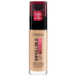 LOreal Paris Infaillible Fresh Wear 32H SPF25 + Vitamin C Foundation 120 Golden Vanilla Υγρό Make Up 30ml