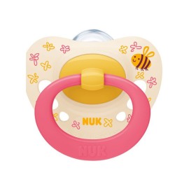 Nuk Signature Πιπίλα Σιλικόνης Κίτρινο με Μέλισσα 18-36m+ με Θήκη 1 Τεμάχιο