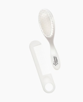 Tommee Tippee Essentials 0m+ Σετ Βούρτσα & Xτένα για Μωρά Λευκό 2 Τεμάχια