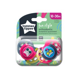Tommee - Tippee TT Fun Sthr Se Ru Cee Πιπίλες Σιλικόνης FUN για Κορίτσι 18-36m+ 2 Τεμάχια
