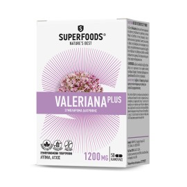 Superfoods Valeriana Plus 1200mg Συμπλήρωμα Διατροφής για το Άγχος & το Stress 50 Κάψουλες