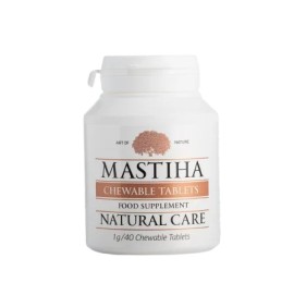 Mastiha Chewable Tablets Μασώμενα Δισκία με Μαστίχα Χίου για την Καούρα & την Δυσπεψία 40 Μασώμενα Δισκία