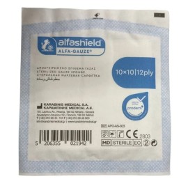 Alfashield Alfa Gauze Αποστειρωμένο Επίθεμα Γάζας 10x10cm 12ply 1 Τεμάχιo