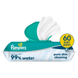 Pampers 99% Water Μωρομάντηλα με Ήπια Λοσιόν & 99% Νερό με Καπάκι 60 Τεμάχια