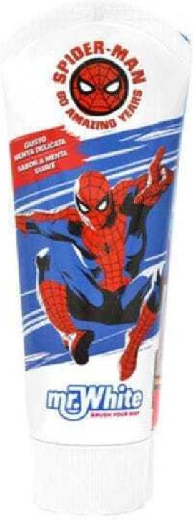 Mr.White Marvel Spider Man Παιδική Οδοντόκρεμα με Γεύση Μέντα για 3+ Ετών 75ml