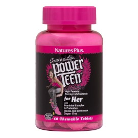 Natures Plus Power Teen For Her Πολυβιταμίνη για Έφηβες 60 Μασώμενες Ταμπλέτες