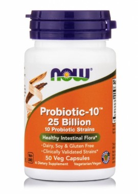 Now Foods Probiotic-10 25 Billion Συμπλήρωμα Διατροφής Προβιοτικών 50 Φυτικές Κάψουλες