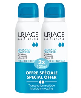 Uriage PROMO Deodorant Fresh Spray Αποσμητικό Αναζωογόνησης 24ωρη Δράση 2x125ml