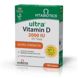 Vitabiotics Ultra Vitamin D 2000IU για την Υγεία Οστών, Δοντιών, Μυών & Ενίσχυση του Ανοσοποιητικού 96 Ταμπλέτες