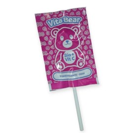 Meke Vita Bear Βιολογικό Γλειφιτζούρι με Βιταμίνη C Γεύση Ρόδι 1 Τεμάχιο