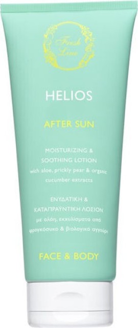 Fresh Line Helios After Sun Ενυδατική & Καταπραϋντική Λοσιόν Προσώπου & Σώματος με Αλόη, Εκχυλίσματα από Φραγκόσυκο & Βιολογικό Αγγούρι 200ml