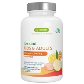 iGennus Be Kind Kids & Adults Βιταμίνη C 500mg για Παιδιά & Ενήλικες Χωρίς Ζάχαρη 120 Μασώμενα Δισκία