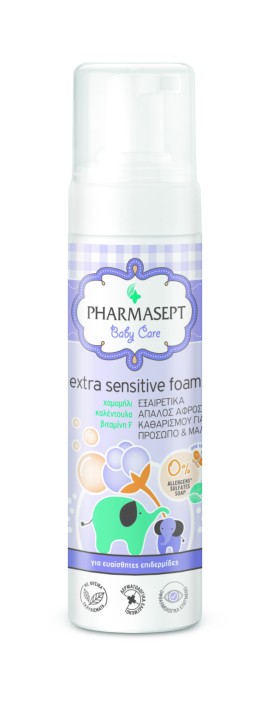 Pharmasept Baby Care Extra Sensitive Foam Απαλός Αφρός Καθαρισμού για Σώμα, Πρόσωπο & Μαλλιά 200ml
