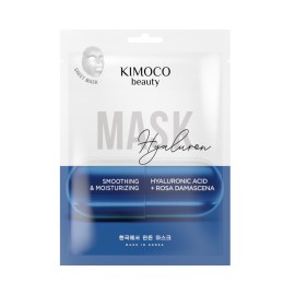 Kimoco Sheet Mask Smoothing & Moisturizing Ενυδατική Υφασμάτινη Μάσκα Προσώπου με Κολλοειδή Υαλουρονικό &  Άνθη Ρόδων Δαμασκού 23ml