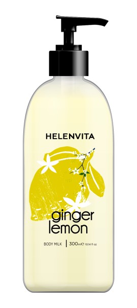 Helenvita Body Milk Ginger Lemon Ενυδατικό Γαλάκτωμα Σώματος Εμπλουτισμένο με Εκχύλισμα Φλοιού Λεμονιού 300ml
