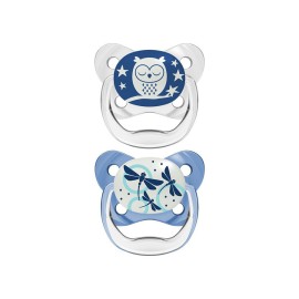 Dr Browns PreVent Ορθοδοντική Πιπίλα Σιλικόνης Νυκτός για 0-6m Αγόρι 2 Τεμάχια σε Θήκη [PV12008]