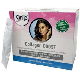 AM Health Smile Collagen Boost Συμπλήρωμα Διατροφής με Κολλαγόνο, Βιταμίνη C και Ινουλίνη 30 Φακελάκια