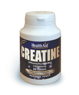 Health Aid Creatine 1000mg Συμπλήρωμα Διατροφής με Κρεατίνη για Ενίσχυση της Μυικής Μάζας 60 Ταμπλέτες