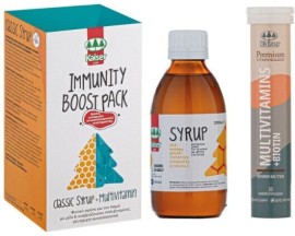 Kaiser PROMO Syrup Classic Σιρόπι για Ερεθισμένο Λαιμό και Βήχα Κλασική Γεύση 200ml & Premium Vitaminology Multivitamins & Biotin Συμπλήρωμα Διατροφής για Δύναμη & Υγεία 20 Αναβράζοντα Δισκία