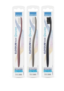 Elgydium Eco Style Medium Μέτρια Οδοντόβουρτσα από Ανακυκλωμένο Πλαστικό σε Διάφορους Χρωματισμούς 1 Τεμάχιο