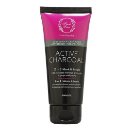 Fresh Line Active Charcoal 2 σε 1 Μάσκα & Απολέπιση Προσώπου με Ενεργό Άνθρακα 100ml