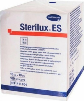 Hartmann Sterilux ES μη Aποστειρωμένες Γάζες 13 Κλωστών 10x10cm 100 Τεμάχια
