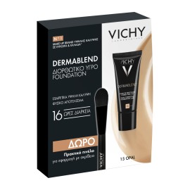 Vichy PROMO Dermablend 15 Opal Διορθωτικό Υγρό Make-up Υψηλής Κάλυψης με SPF35 30ml - Δώρο Πρακτικό Πινέλο για Εφαρμογή με Ακρίβεια