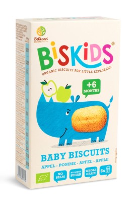Belkorn BisKids Χυμό Μήλου Βιολογικά Μπισκότα Ολικής Άλεσης για Βρέφη άνω των 6m+ 120gr