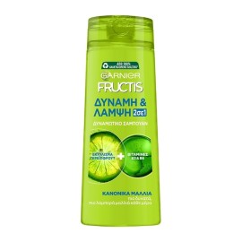 Garnier Fructis Δύναμη & Λάμψη Δυναμωτικό Σαμπουάν 2 σε 1 με Εκχύλισμα Γκρέιπφρουτ 400ml