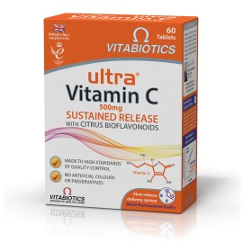 Vitabiotics Ultra Vitamin C Sustained Release with Citrus Bioflavonoids 500mg & Vitamin C Συμπλήρωμα Διατροφής Βραδείας Αποδέσμευσης 60 Ταμπλέτες
