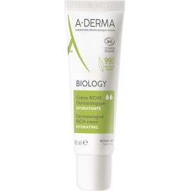 A-Derma Biology Dermatological Rich Cream Hydrating Ενυδατική Κρέμα Προσώπου - Λαιμού Πλούσιας Υφής για Όλους τους Τύπους Επιδερμίδας 40ml