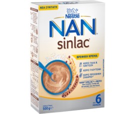Nestle NAN Sinlac Βρεφική Κρέμα Χωρίς Ζάχαρη για 6m+ και άνω 500gr