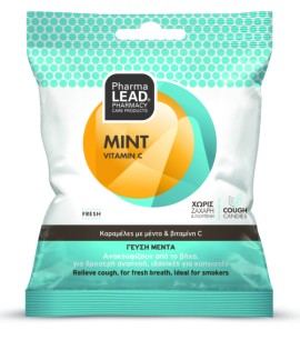 PharmaLead Mint + Vitamin C Καραμέλες Με Γεύση Μέντα Ιδανικές Για Καπνιστές Χωρίς Ζάχαρη & Γλουτένη 40gr
