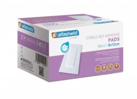 Alfashield Self Adhesive Pad 8cmx12cm Αποστειρωμένο Αντικολλητικό Υποαλλεργικό Αυτοκόλλητο Επίθεμα 50 Τεμάχια [Κουτί]