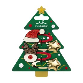 Invisibobble XMas Kids Clipstar Winter Wonderland Παιδικά Κοκαλάκια σε Χριστουγεννιάτικα Σχέδια 4 Τεμάχια