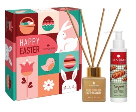 Messinian Spa PROMO Spread The Scent Reed Diffuser Salted Caramel Αρωματικό Χώρου με Stick Διάχυσης 100ml & Body Milk Tsoureki Ενυδατικό Γαλάκτωμα Σώματος Τσουρέκι 100ml