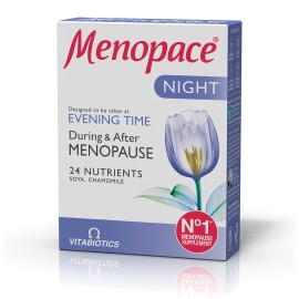 Vitabiotics Menopace Night για τα Νυχτερινά Συμπτώματα της Εμμηνόπαυσης 30 Δισκία